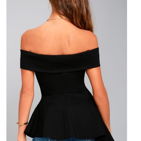 Lulus Black Off-The-Shoulder Top - Picture 6 of 14
